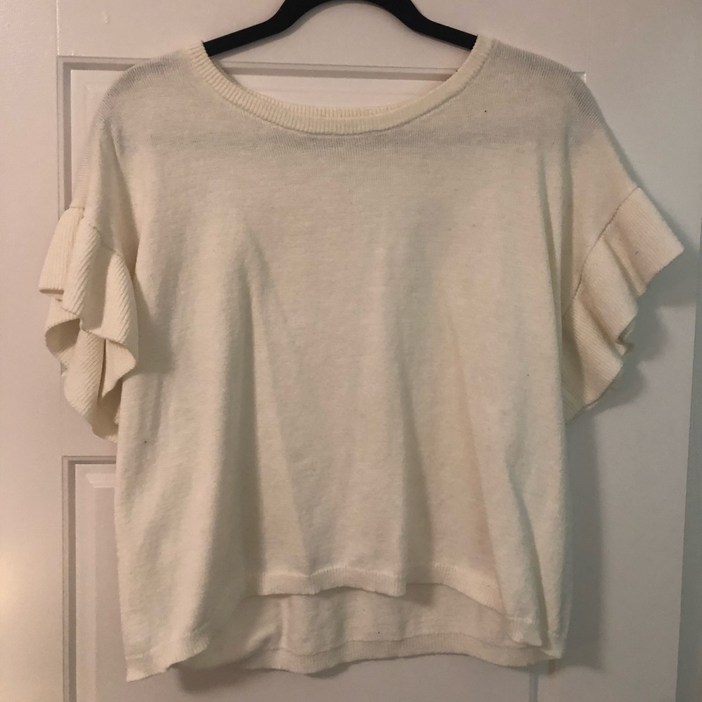 Cream Madewell shortsleeved sweater shirt